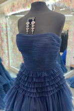 Load image into Gallery viewer, Trendy A Line Strapless Apricot Long Prom Dress with Ruffles