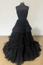 Load image into Gallery viewer, Trendy A Line Strapless Apricot Long Prom Dress with Ruffles