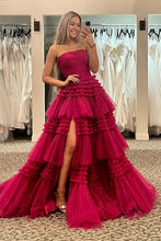 Load image into Gallery viewer, Trendy A Line Strapless Apricot Long Prom Dress with Ruffles