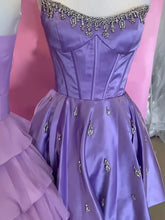 Load image into Gallery viewer, Cute A Line Strapless Yellow Corset Homecoming Dress with Beading