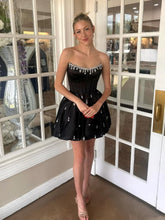 Load image into Gallery viewer, Cute A Line Strapless Yellow Corset Homecoming Dress with Beading