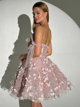 Load image into Gallery viewer, Charming A Line Spaghetti Straps Pink Short Homecoming Dress with Appliques