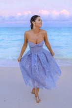 Load image into Gallery viewer, Charming A Line Sweetheart Lilac Tulle Tea Length Party Dress with Appliques