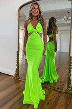 Load image into Gallery viewer, Stylish Mermaid Spaghetti Straps Long Red Satin Prom Dress