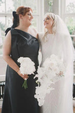 Load image into Gallery viewer, Elegant A Line One Shoulder Pink Long Bridesmaid Dress with Bowknot