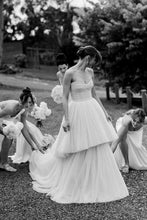 Load image into Gallery viewer, Charming A Line Sweetheart White Tulle Wedding Dress with Ruffles