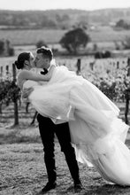 Load image into Gallery viewer, Charming A Line Sweetheart White Tulle Wedding Dress with Ruffles