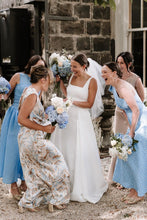 Load image into Gallery viewer, Elegant A Line Square Neck White Long Bridal Party Dress