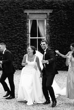 Load image into Gallery viewer, Elegant A Line Square Neck White Long Bridal Party Dress