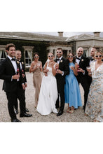 Load image into Gallery viewer, Elegant A Line Square Neck White Long Bridal Party Dress