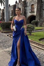 Load image into Gallery viewer, Classic A Line Sweetheart Royal Blue Long Prom Dress with Split Front