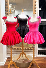 Load image into Gallery viewer, New A Line Spaghetti Straps Red/Black/Fuchsia Short Homecoming Dress with Beading