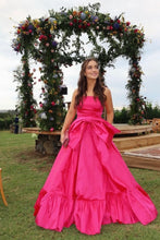 Load image into Gallery viewer, Sweety A Line Strapless Pink Long Party Dress with Bowknot