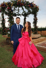 Load image into Gallery viewer, Sweety A Line Strapless Pink Long Party Dress with Bowknot