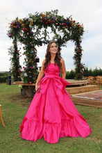 Load image into Gallery viewer, Sweety A Line Strapless Pink Long Party Dress with Bowknot