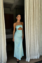 Load image into Gallery viewer, Hot Sheath Halter Neck Teal Long Party Dress with Keyhole
