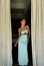 Load image into Gallery viewer, Hot Sheath Halter Neck Teal Long Party Dress with Keyhole