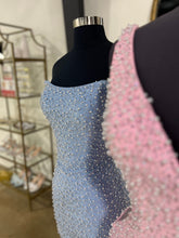 Load image into Gallery viewer, Trendy Sheath V Neck Fuchsia Short Homecoming Dress with Pearls