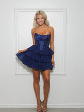 Load image into Gallery viewer, Cute A Line Strapless Yellow Corset Homecoming Dress with Ruffles Beading