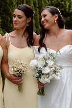 Load image into Gallery viewer, Beautiful A Line Spaghetti Straps Yellow Long Bridesmaid Dress