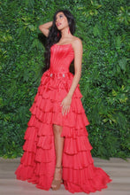 Load image into Gallery viewer, Charming A Line Strapless Pink Long Prom Dress with Bowknot