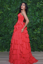 Load image into Gallery viewer, Charming A Line Strapless Pink Long Prom Dress with Bowknot