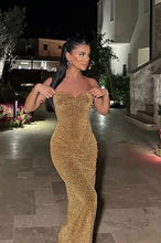 Load image into Gallery viewer, Bling Sheath Sweetheart Black Sequins Long Party Dress