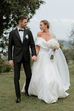 Load image into Gallery viewer, Charming A Line Off the Shoulder White Long Wedding Dress
