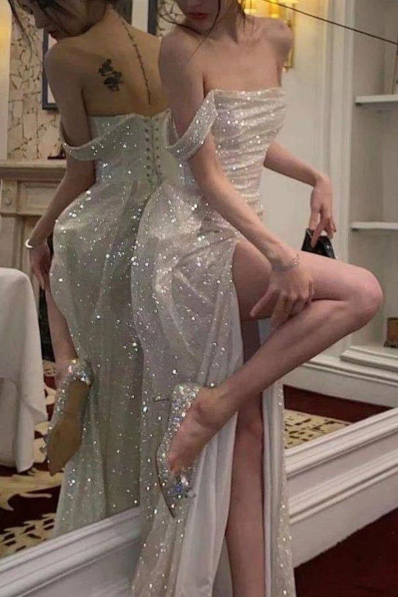 mermaid off the shoulder prom dress Long Mermaid Prom Dress with Flowers