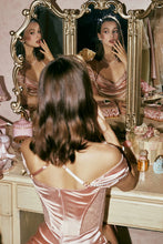 Load image into Gallery viewer, Retro Style Mermaid Off the Shoulder Pink Long Party Dress with Ruffles