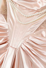 Load image into Gallery viewer, Retro Style Mermaid Off the Shoulder Pink Long Party Dress with Ruffles