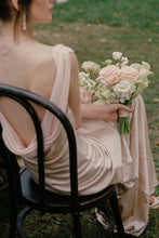 Load image into Gallery viewer, Elegant Mermaid Round Neck Blush Long Bridesmaid Dress with Open Back