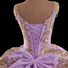 Load image into Gallery viewer, Retro Style A Line Sweetheart Purple Quinceanera Dress with Appliques Criss Cross Back