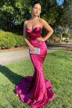 Load image into Gallery viewer, Stylish Mermaid Sweetheart Fuchsia Long Prom Dress