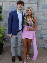 Load image into Gallery viewer, Attractive Sheath Strapless Yellow Short Homecoming Dress with Ruched