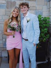 Load image into Gallery viewer, Attractive Sheath Strapless Yellow Short Homecoming Dress with Ruched