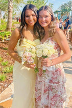 Load image into Gallery viewer, Pretty A Line Spaghetti Straps Yellow Long Prom Dress with Ruffles