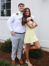 Load image into Gallery viewer, Bling A Line Spaghetti Straps Yellow Sequins Short Homecoming Dress