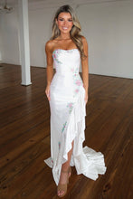 Load image into Gallery viewer, Bling Mermaid Sweetheart White Long Prom Dress with Beading