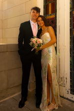 Load image into Gallery viewer, Bling Sheath Sweetheart Floral Printed Sequins Long Prom Dress