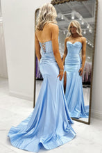 Load image into Gallery viewer, Stylish Mermaid Sweetheart Pink Corset Prom Dress with Beading