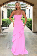 Load image into Gallery viewer, Charming A Line Spaghetti Straps Red Long Prom Dress with Ruffles