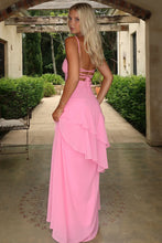 Load image into Gallery viewer, Charming A Line Spaghetti Straps Red Long Prom Dress with Ruffles
