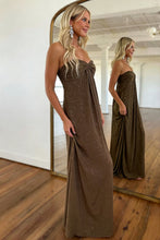 Load image into Gallery viewer, Charming A Line Sweetheart Brown Long Prom Dress with Beading