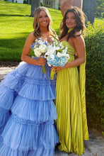 Load image into Gallery viewer, Charming A Line Sweetheart Light Yellow Long Prom Dress with Ruffles