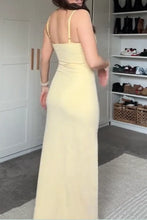 Load image into Gallery viewer, Charming Mermaid Spaghetti Straps Yellow Long Prom Dress with Ruffles