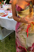 Load image into Gallery viewer, Charming Sheath Halter Neck Floral Printed Long Party Dress with Embroidery