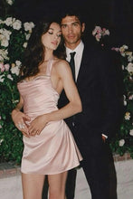 Load image into Gallery viewer, Charming Sheath Halter Neck Light Pink Short Homecoming Dress with Pearls