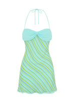 Load image into Gallery viewer, Chic A Line Halter Neck Light Green Short Homecoming Dress with Criss Cross Back