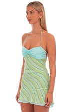 Load image into Gallery viewer, Chic A Line Halter Neck Light Green Short Homecoming Dress with Criss Cross Back